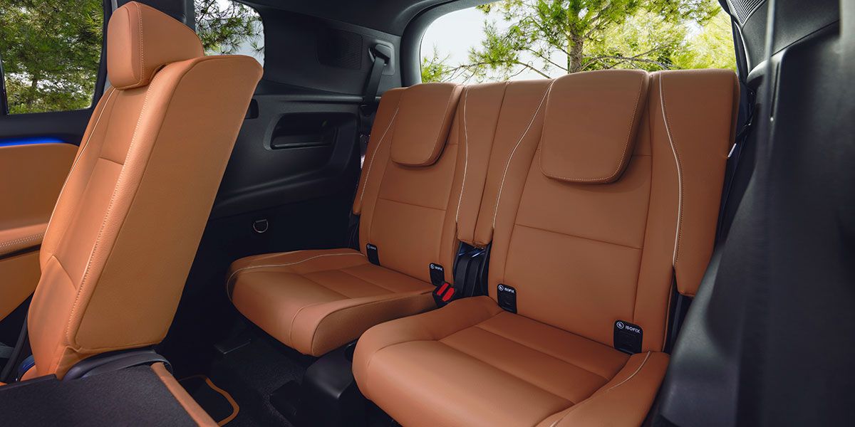 3. zusätzliche Sitzreihe um Platz für sieben Personen zu schaffen im neuen vollelektrischen GLB