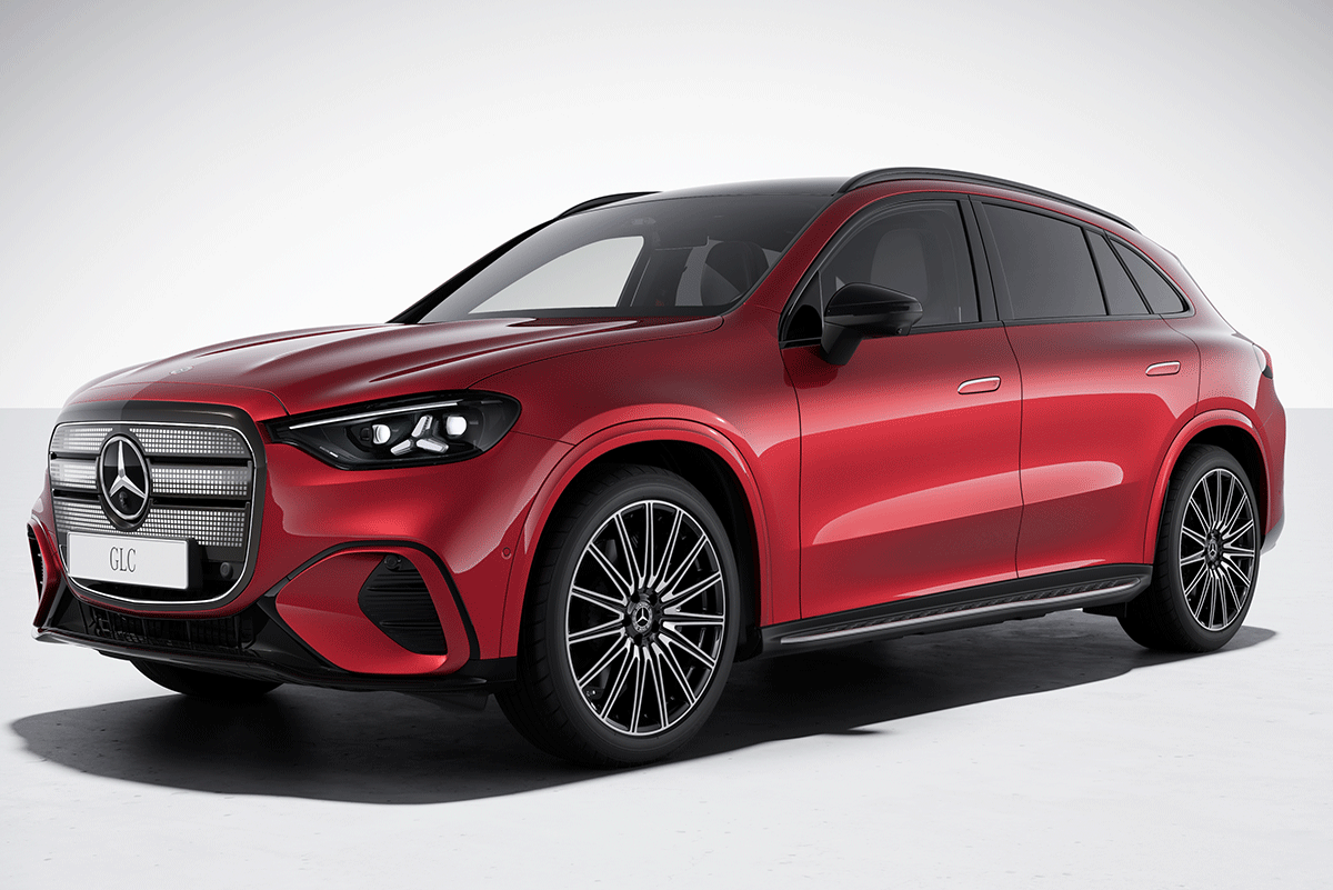 Der neue vollelektrische GLC in rot