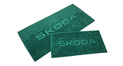 Škoda Badetuch und Handtuch Set