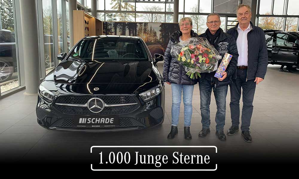 Auslieferung des 1000. Jungen Sterns in 2024 im Autohaus SCHADE