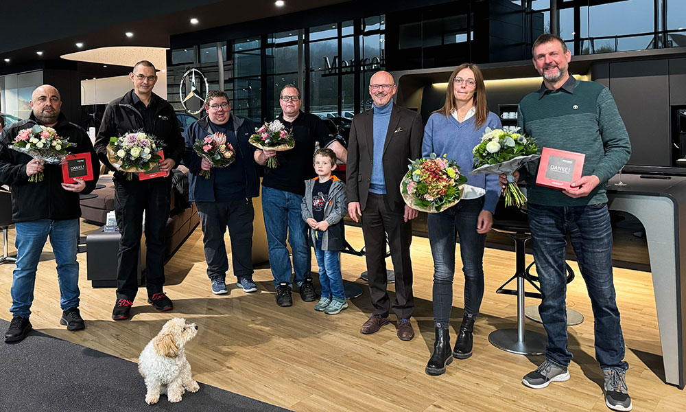 Jubilare September, Oktober und November  2024 im Autohaus SCHADE